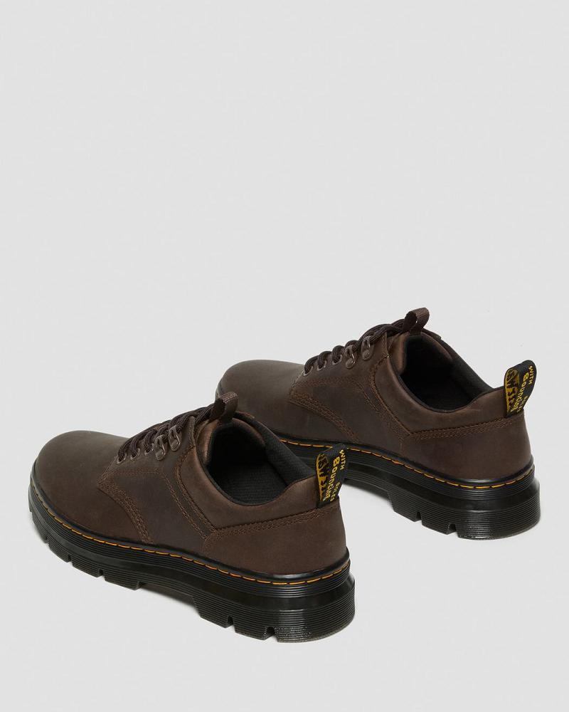 Dark / Brown Men's Dr Martens Reeder Crazy Horse Leather Casual Shoes | CA 477RVD